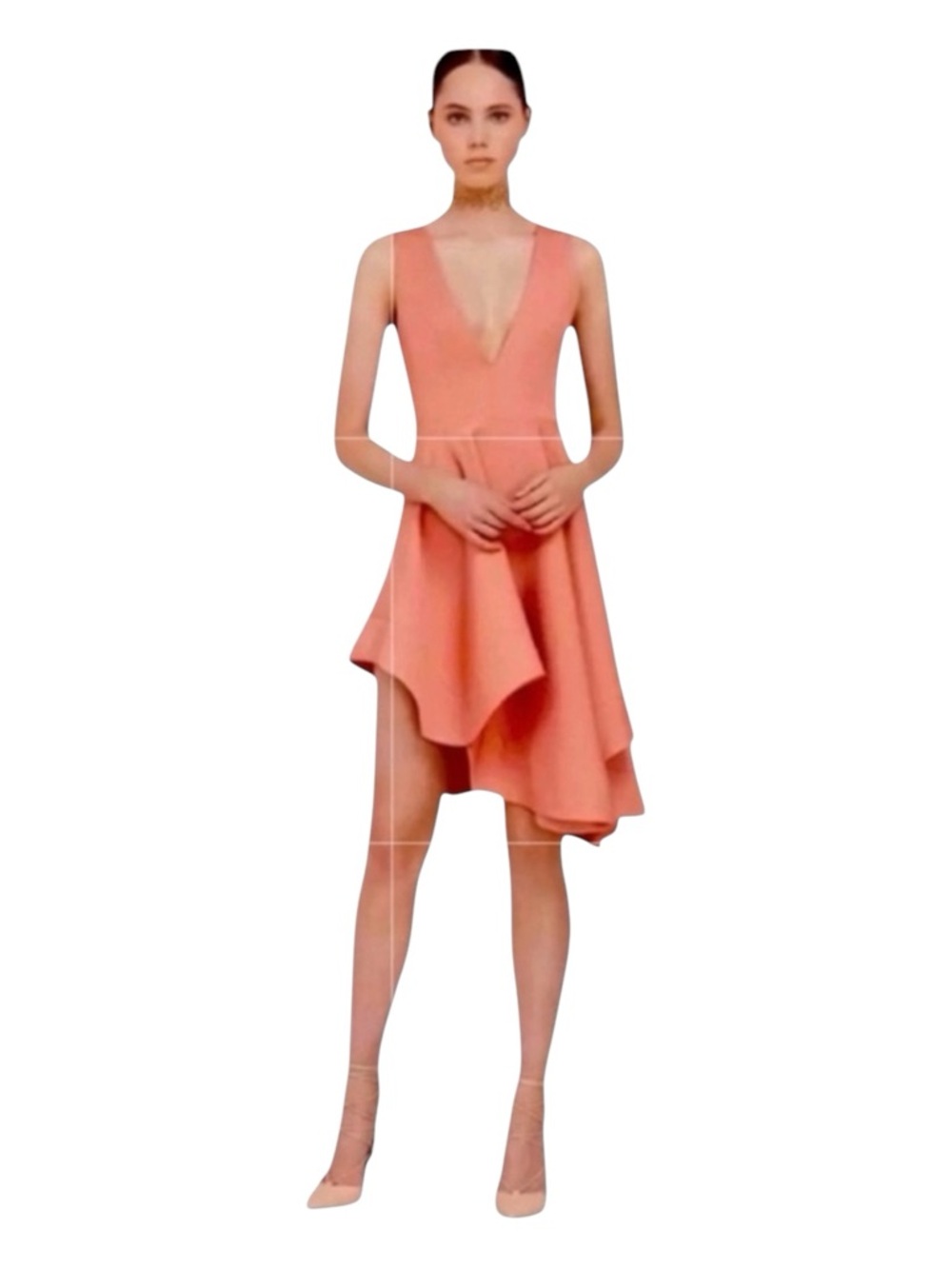 KEEPSAKE Begin Again Asymmetrical Hem Sleeveless Dress, Statement Piece, Size S.